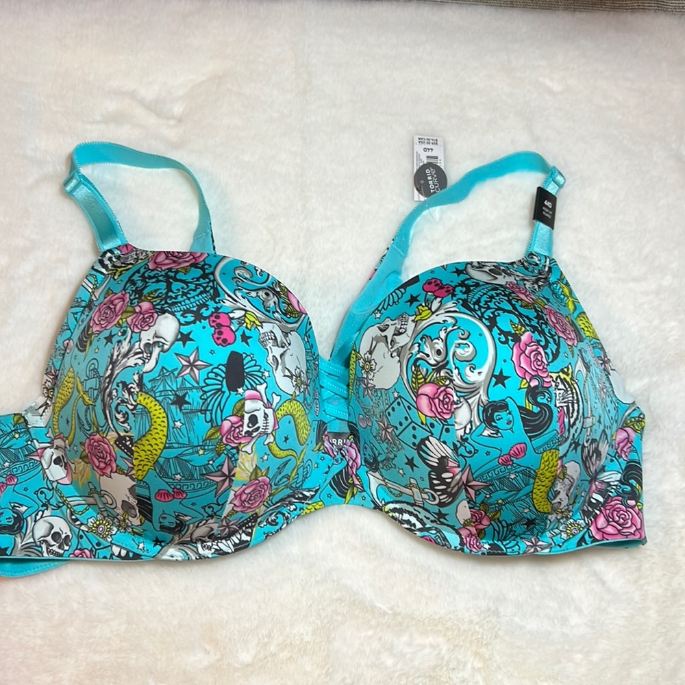 Torrid push-up plunge bra - skull, mermaid , rose , anchor
